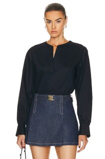 Топ Frame V Neck Popover, темно-синий