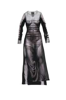 Платье Y/Project X Jean-Paul Gaultier Body Morph Mesh Cover, цвет Black &amp; White