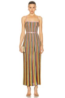 Платье миди Zimmermann Alight Lurex Stripe, цвет Lurex Multi