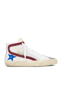 Кроссовки Golden Goose Slide In White, Grey, Bluette &amp; Brown, цвет White, Grey, Bluette &amp; Brown