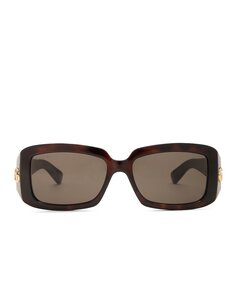 Солнцезащитные очки Gucci Rectangular Squared In Havana Brown, цвет Havana Brown