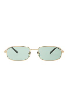 Солнцезащитные очки Gucci Small Rectangle, цвет Shiny Endura Gold &amp; Solid Green