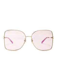 Солнцезащитные очки Gucci Square, цвет Gold &amp; Pink