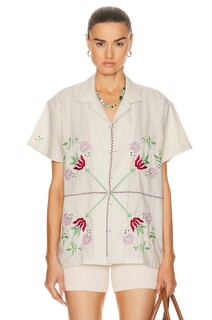 Рубашка Harago Floral Embroidered, белый