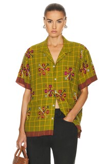 Рубашка Harago Floral Embroidered, зеленый