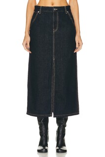 Юбка Helmut Lang Slit Midi, цвет Indigo Rinse