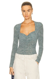 Топ Isabel Marant Juny Long Sleeve, цвет Teal