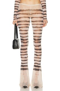 Брюки Jean Paul Gaultier X KNWLS Low Waist Striped Washed Mariniere Flare Legging, цвет Ecru &amp; Brown