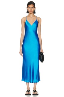 Платье миди L&apos;Agence Seridie Midi Slip Dress, цвет Neon Blue L'agence