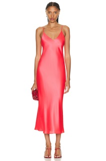 Платье миди L&apos;Agence Seridie Midi Slip Dress, цвет Neon Coral L'agence