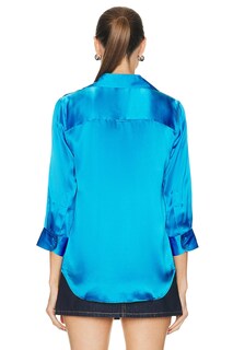 Блузка L&apos;Agence Dani 3/4 Sleeve, цвет Neon Blue L'agence