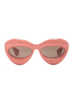 Солнцезащитные очки Loewe Fashion Show Inflated, цвет Shiny Pink &amp; Brown