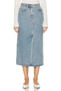 Юбка Loulou Studio Rona Denim Long, цвет Washed Light Blue