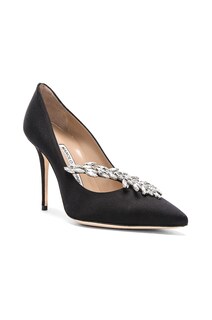 Туфли Manolo Blahnik Satin Nadira Heels, черный