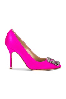 Туфли Manolo Blahnik Hangisi 105 Satins, цвет Hot Pink Satin