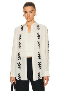 Рубашка Matteau Long Sleeve Silk, цвет Fig Leaf Ivory