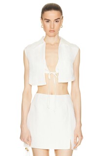 Топ Matthew Bruch Vest With Triangle, цвет White Viscose Linen