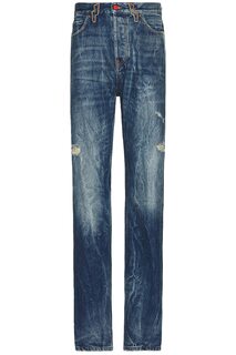 Джинсы Members Of The Rage Straight Leg Denim, цвет Blue Wash