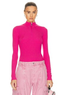 Свитер Moncler Zip Up Turtleneck Top, фуксия