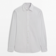 Рубашка Massimo Dutti Soft Wash Regular Fit Cotton Oxford, белый