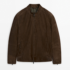 Куртка Massimo Dutti Suede Leather, коричневый
