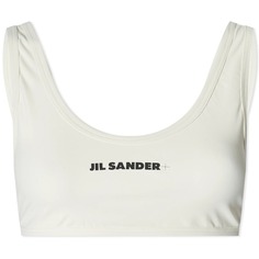 Топ Jil Sander+ Logo Bralet, светло-кремовый/черный