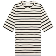 Футболка Jil Sander+ Striped Logo, черный, белый