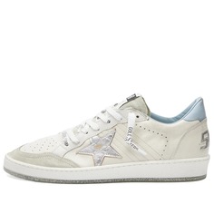 Кеды Golden Goose Ball Star Leather, бежевый/голубой/серебрянный