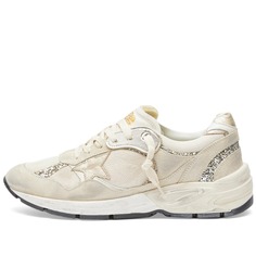 Кроссовки Golden Goose Running Dad Leather, бежевый/серебристый