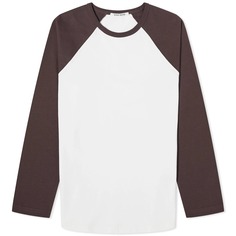 Лонгслив Wood Wood Long Sleeve Quinn Baseball, белый/коричневый