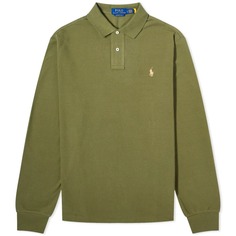 Рубашка-поло Polo Ralph Lauren Long Sleeve Custom Fit, зеленый