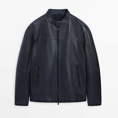 Куртка Massimo Dutti Nappa Leather, синий