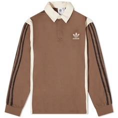 Рубашка-поло Adidas Rugby, коричневый/бежевый
