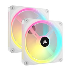 Вентилятор для корпуса Corsair iCUE Link QX140 RGB, 140 мм, белый, 2 шт