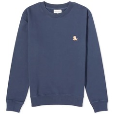 Свитшот Maison Kitsune Chillax Fox Patch Crew, темно-синий