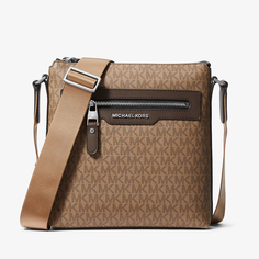 Сумка-слинг Michael Kors Hudson Medium Signature Logo Crossbody, коричневый