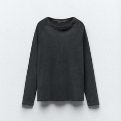 Лонгслив Zara Faded Cotton, черный