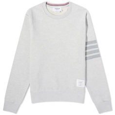 Свитшот Thom Browne Engineered Stripe Crew, светло-серый