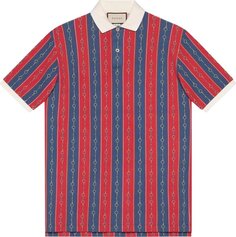 Поло Gucci Horsebit Stripe Polo Blue, синий