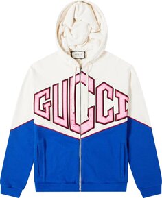 Худи Gucci Diamond Zip Hoodie Natural/Navy/Red