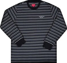 Лонгслив Supreme Raised Stripe Long-Sleeve Top &apos;Black&apos;, черный