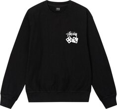 Толстовка Stussy Dice Pigment Dyed Crew &apos;Black&apos;, черный