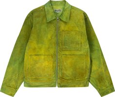 Куртка Stussy Wonderland Hand-Dyed Work Jacket &apos;Green&apos;, зеленый