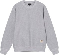 Толстовка Stussy Contrast Stitch Label Crew &apos;Grey Heather&apos;, серый