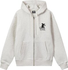 Худи Stussy Rat Zip Hoodie &apos;Ash Heather&apos;, серый