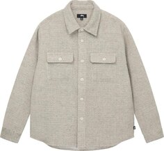 Рубашка Stussy Speckled Wool Cpo Shirt &apos;Bone&apos;, серый