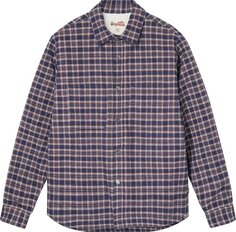 Рубашка Stussy Sherpa Lined Plaid Shirt &apos;Navy&apos;, разноцветный