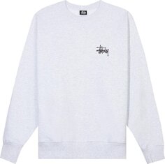 Толстовка Stussy Basic Crew &apos;Ash Heather&apos;, серый