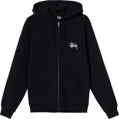 Толстовка Stussy Basic Zip Hood &apos;Black&apos;, черный