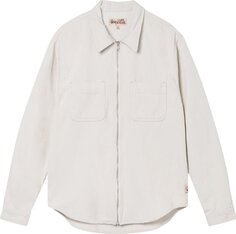 Рубашка Stussy Wide Wale Cord Zip Shirt &apos;Bone&apos;, белый